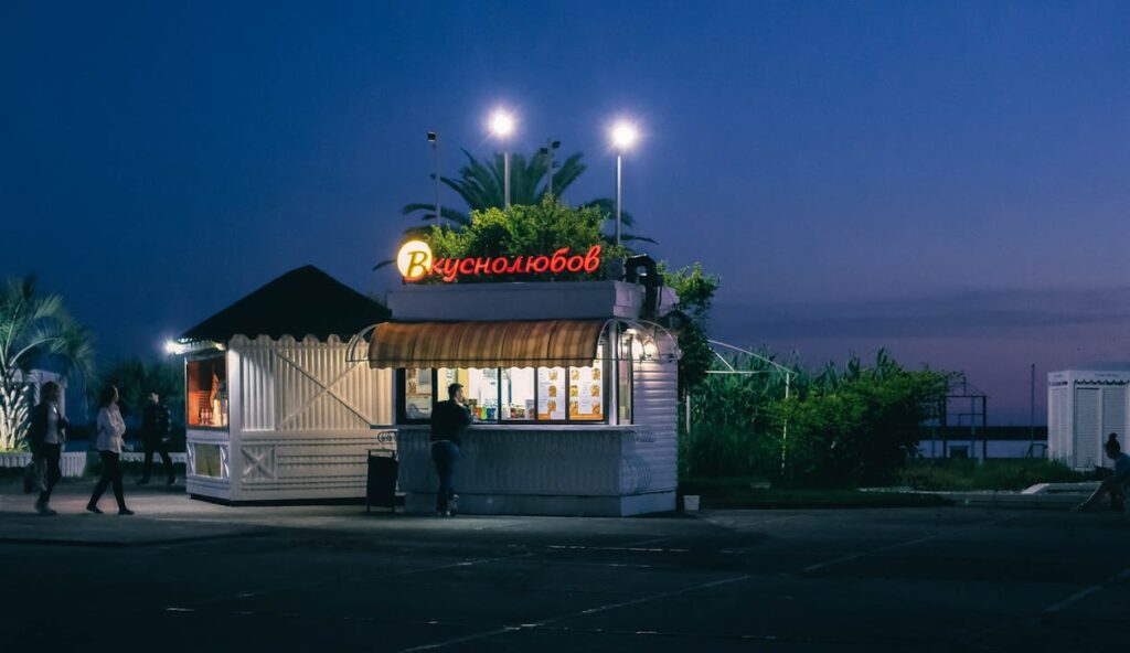 outdoor bistro and cafe lights