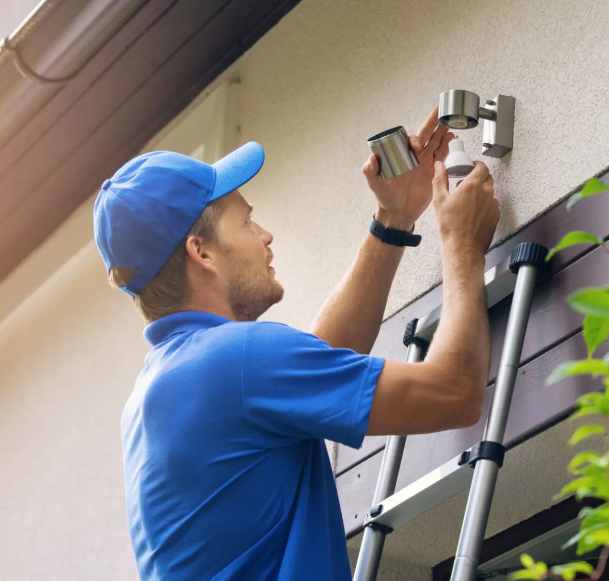 outdoor soffit lighting installation